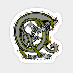 Celtic Cat Letter A Sticker